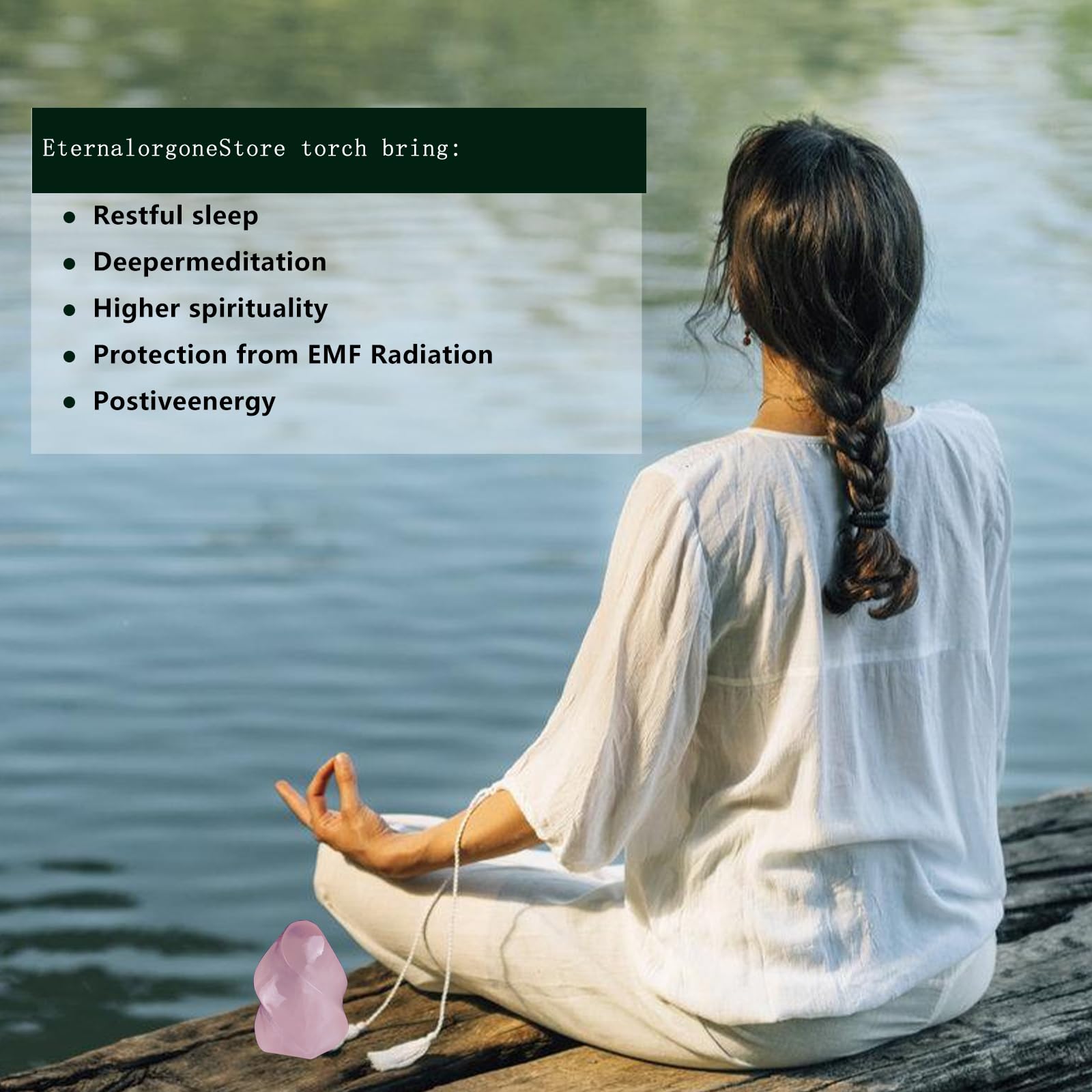 Hguxmcu Rose Quartz Flame Tower provides energy cleansing in sacred spaces
