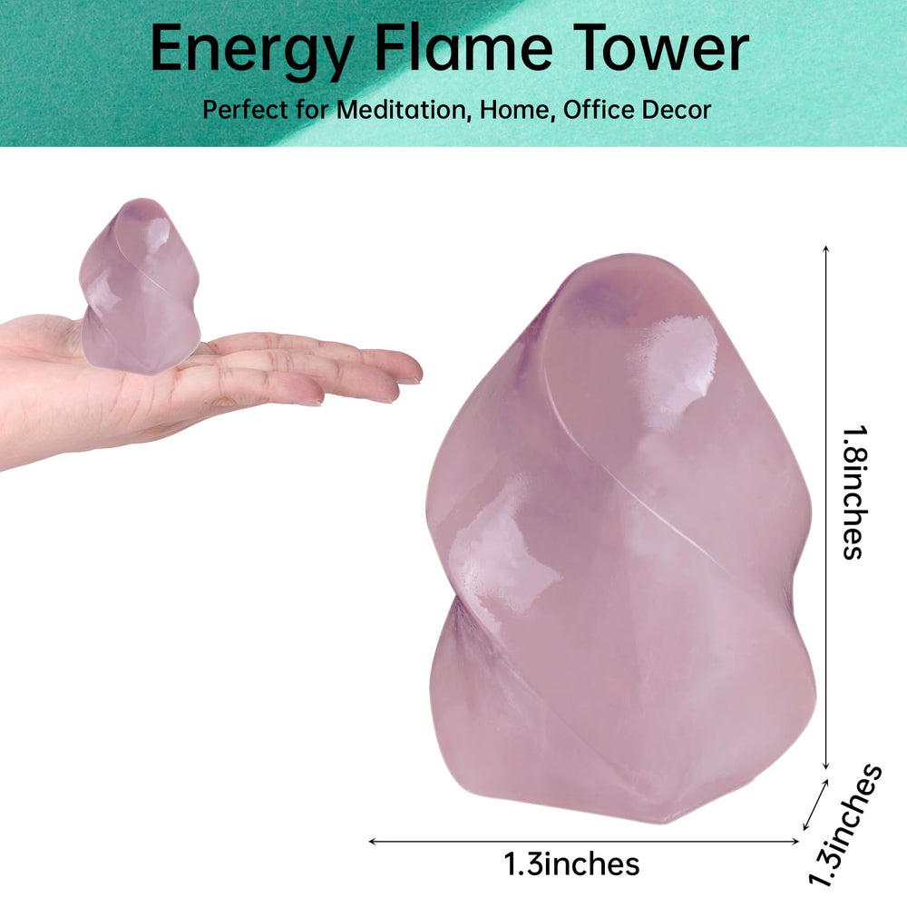 Hguxmcu Rose Quartz Heart Chakra Flame Tower enhances heart energy during practice