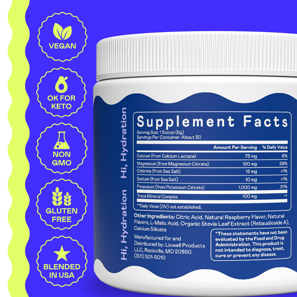 Hi-Lyte K1000 blue raspberry scoop beside powder for precise dosing.