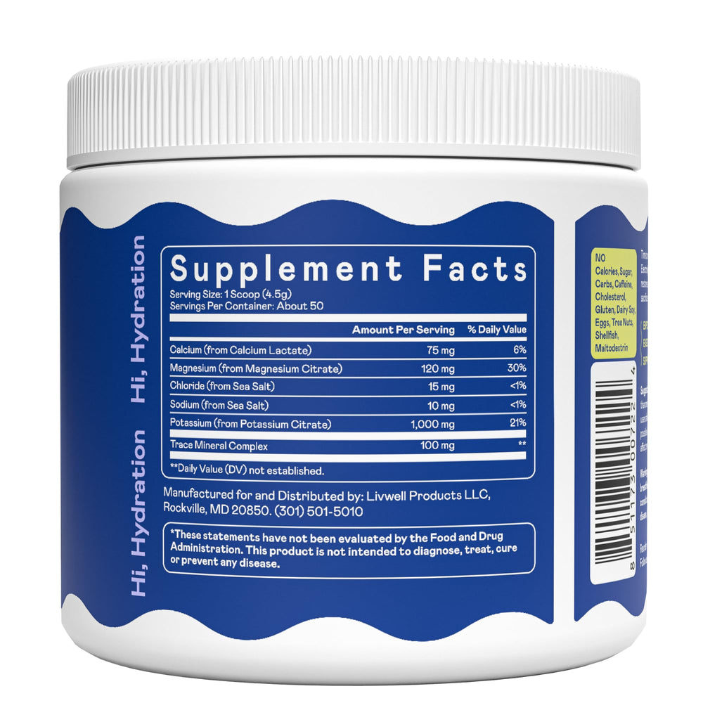 Hi-Lyte K1000 electrolytes powder with no additives and gluten-free.