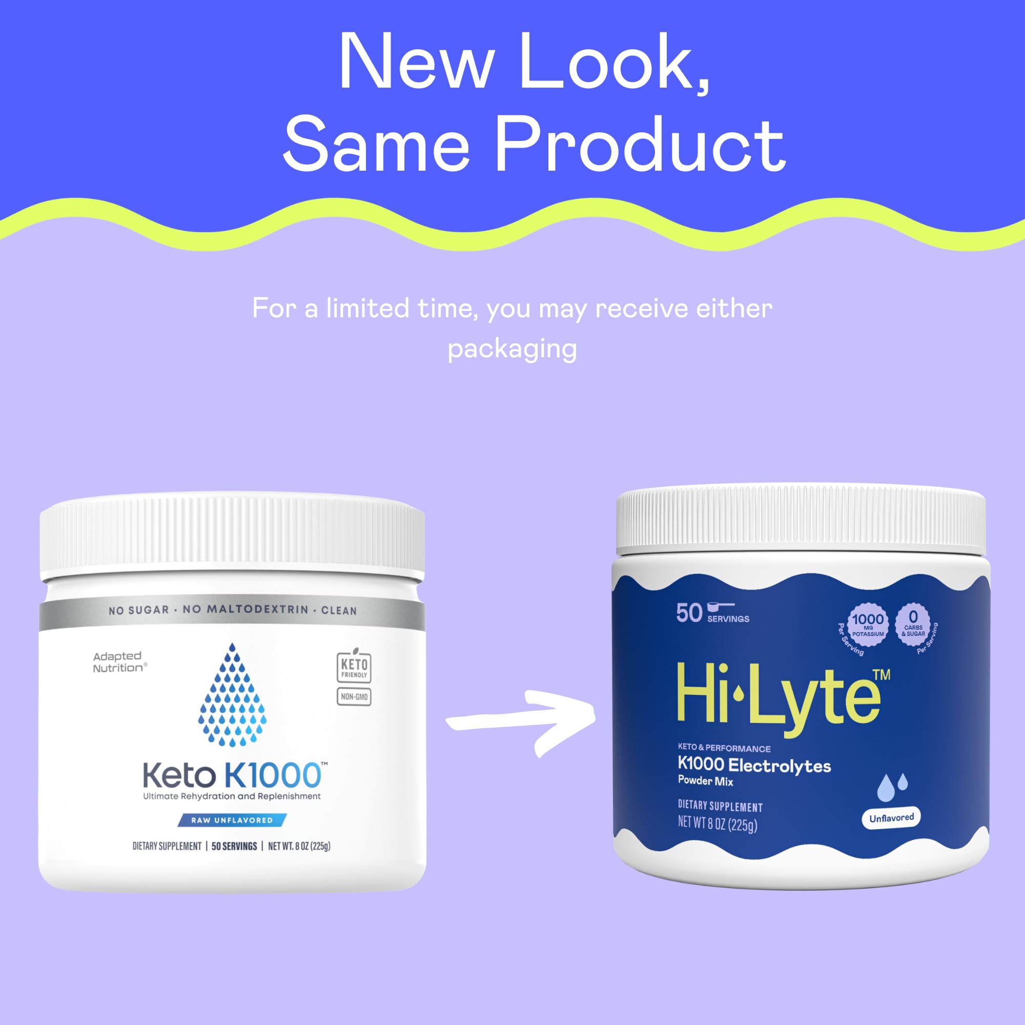 Hi-Lyte K1000 electrolyte powder scoop showing a precise serving.