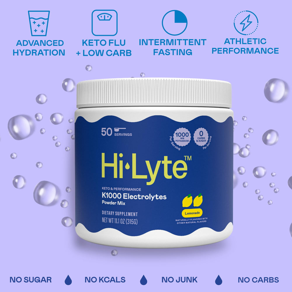 Hi-Lyte K1000 Lemonade mixed in glass after training.