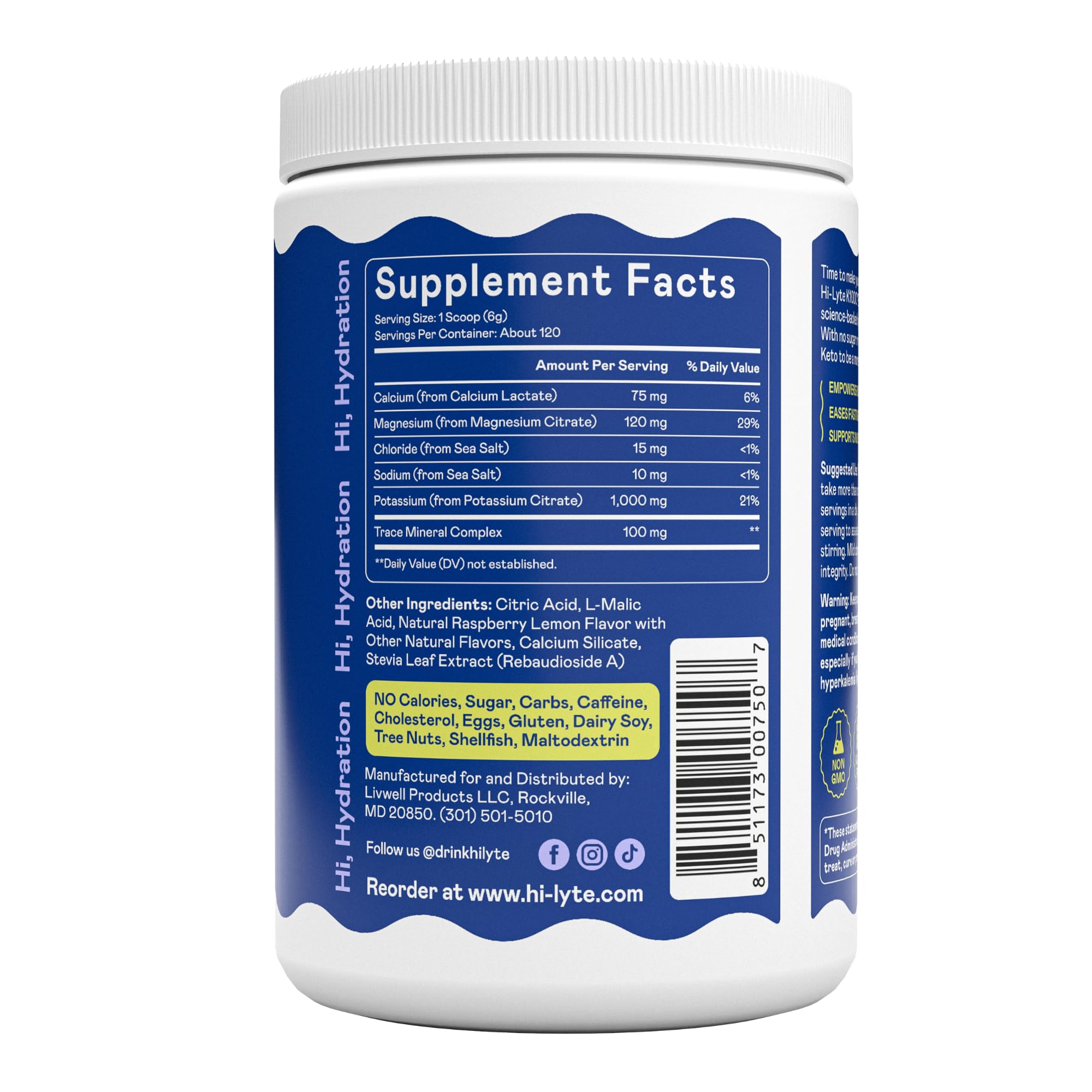 Hi-Lyte K1000 packaging emphasizes Keto-friendly electrolyte support on the go.