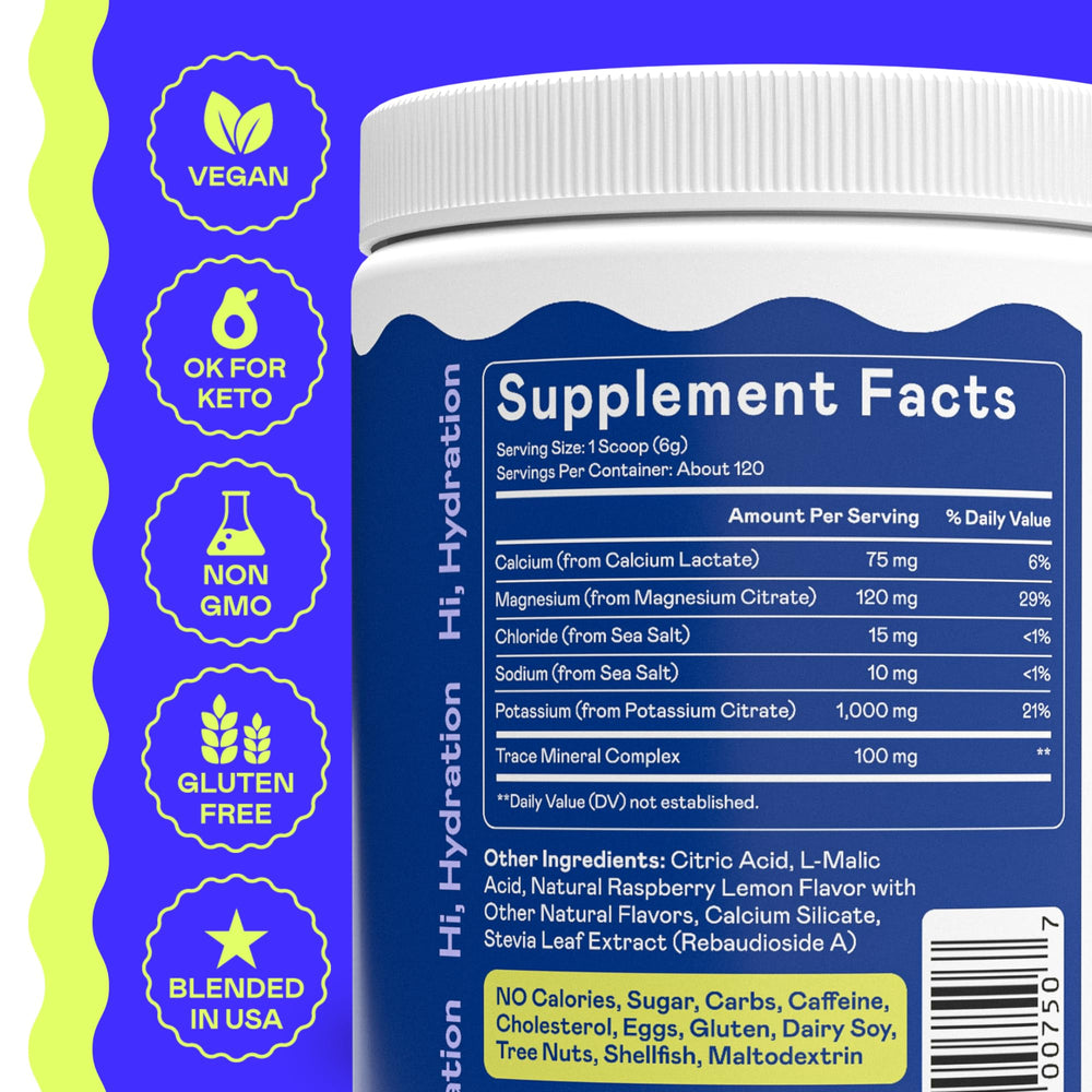 Hi-Lyte K1000 scoop dispensing powder into water for quick electrolyte replenishment.