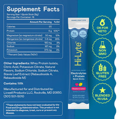 Hi-Lyte Raspberry Lemon Quick Stick mixed in water highlighting smooth flavor.