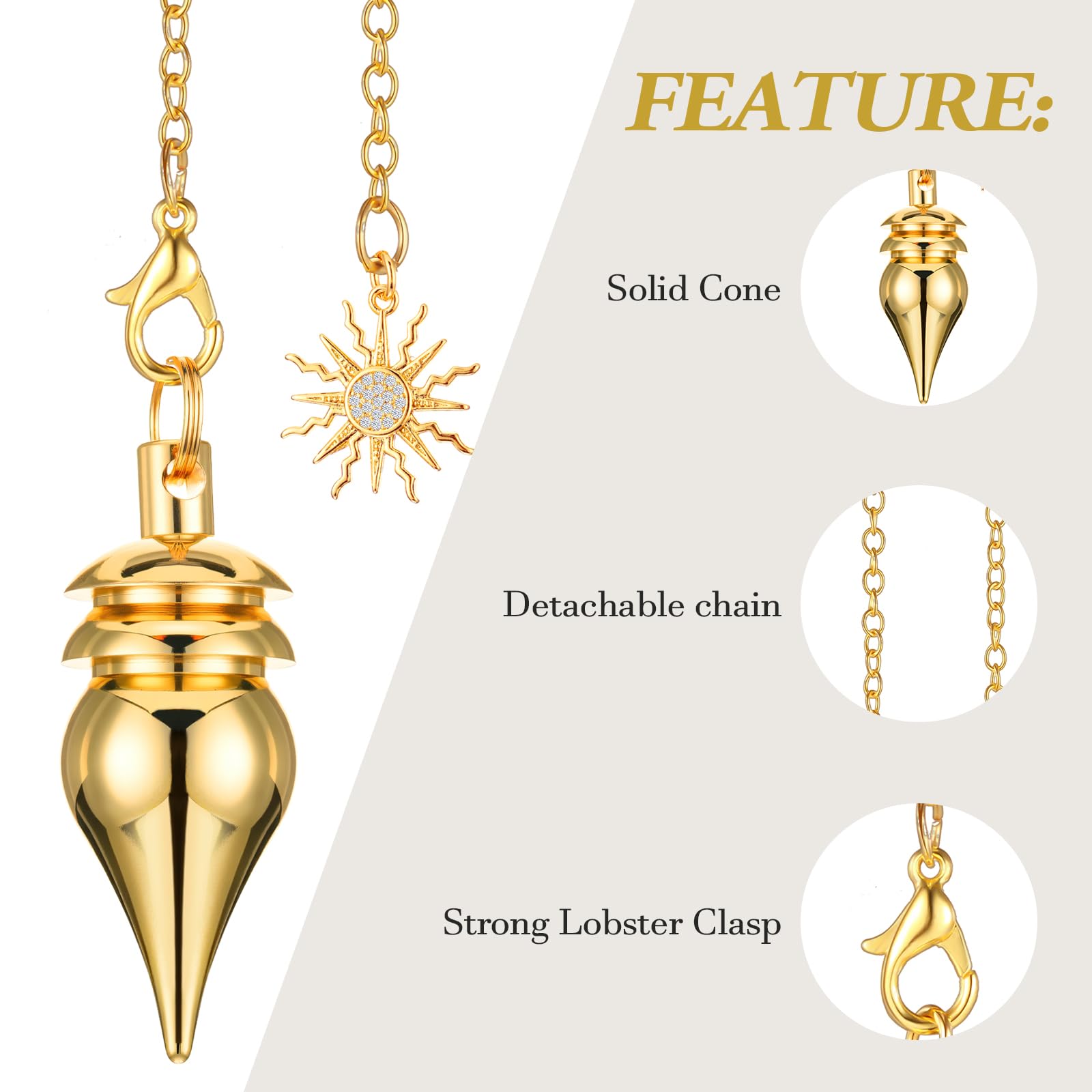 Hicarer copper pendulum on chain shows a portable meditation tool for energy work.