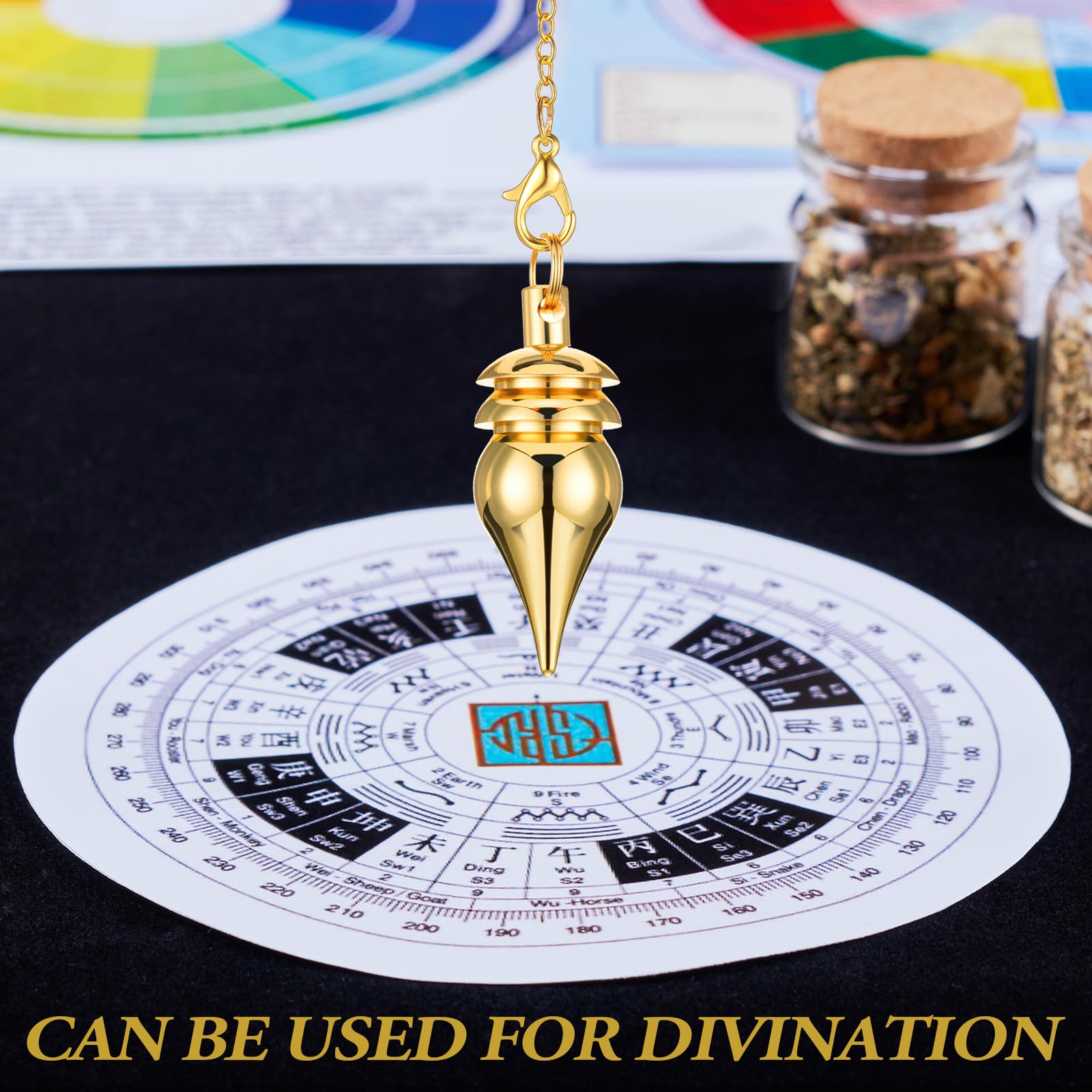 Handheld Hicarer copper pendulum used in divination to observe subtle energy motion.