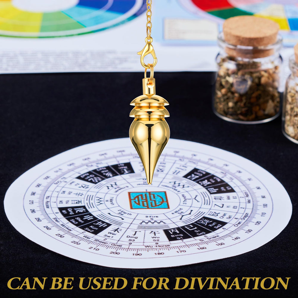 Handheld Hicarer copper pendulum used in divination to observe subtle energy motion.
