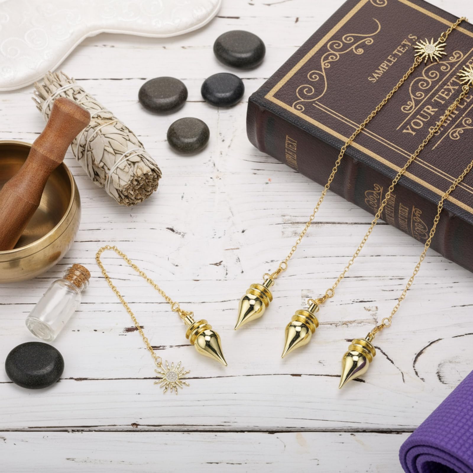 Hicarer copper pendulum package showing four color variants as a gift-ready set.