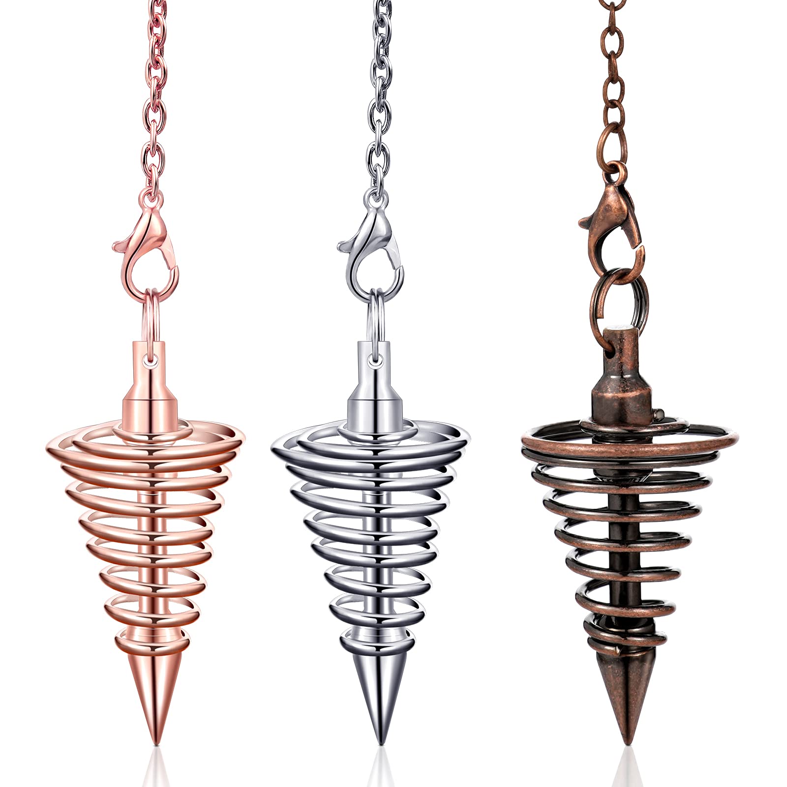 Hicarer copper pendulum in rose gold for intuitive guidance and meditation rituals.