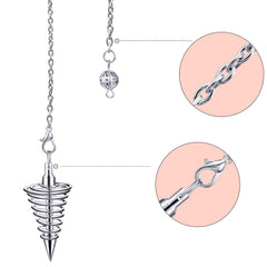 Hicarer copper pendulum in silver tone supports energy balance and focus.