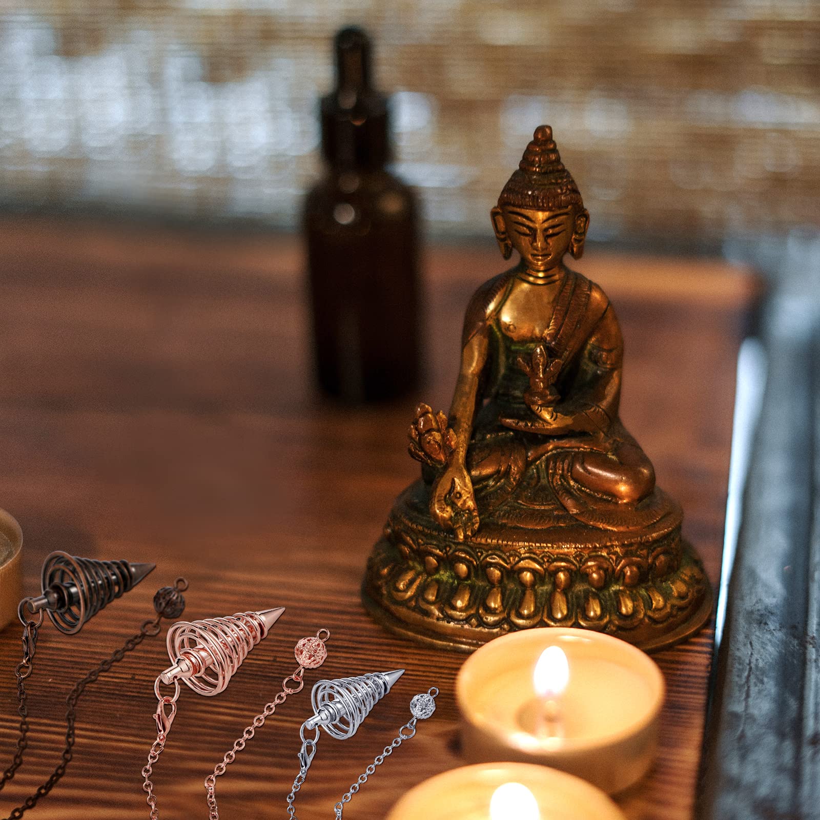 Hicarer three-pendant set showcasing copper tones for varied rituals.