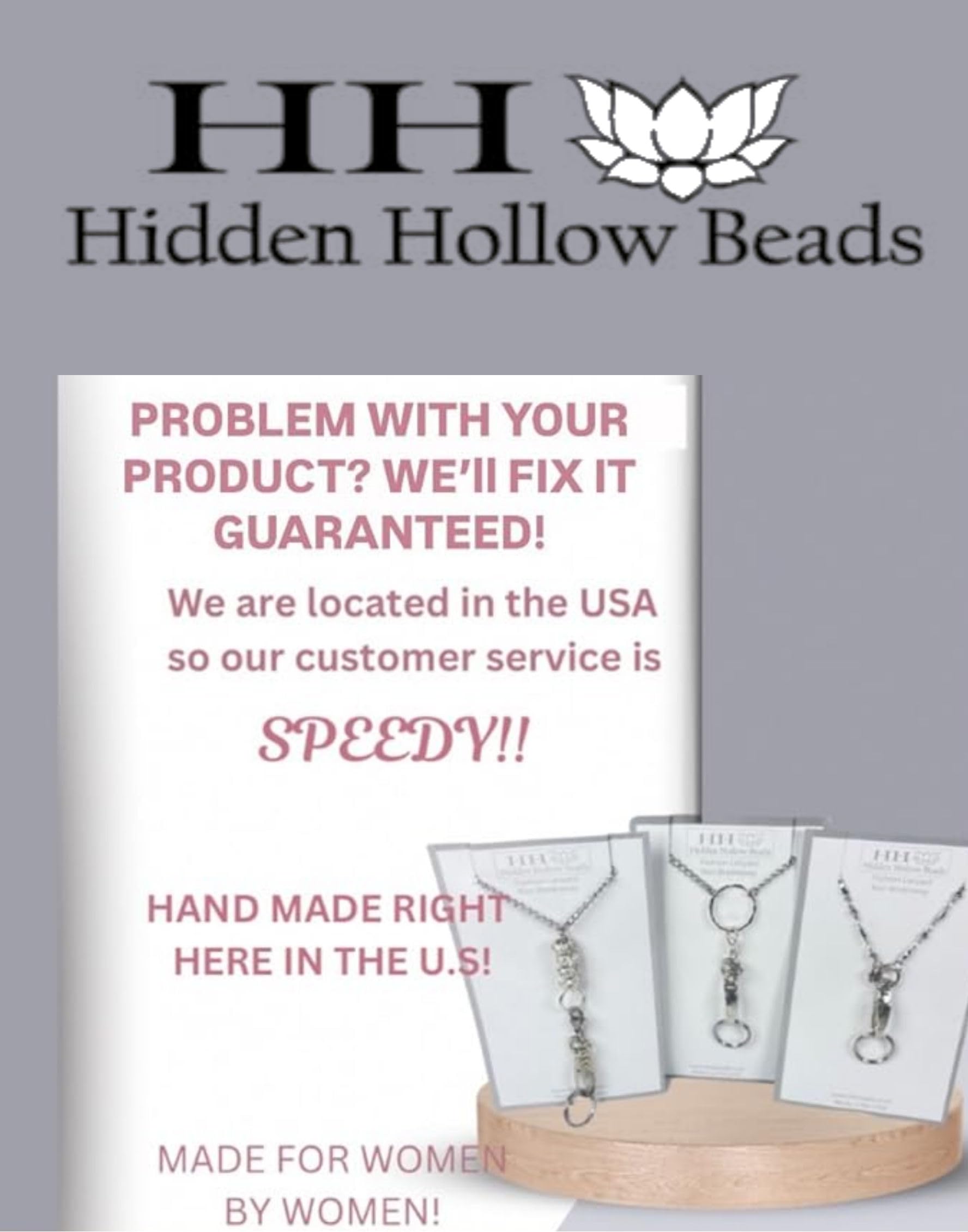Hidden Hollow Beads 34-inch lanyard in black lava design with ID badge at the office