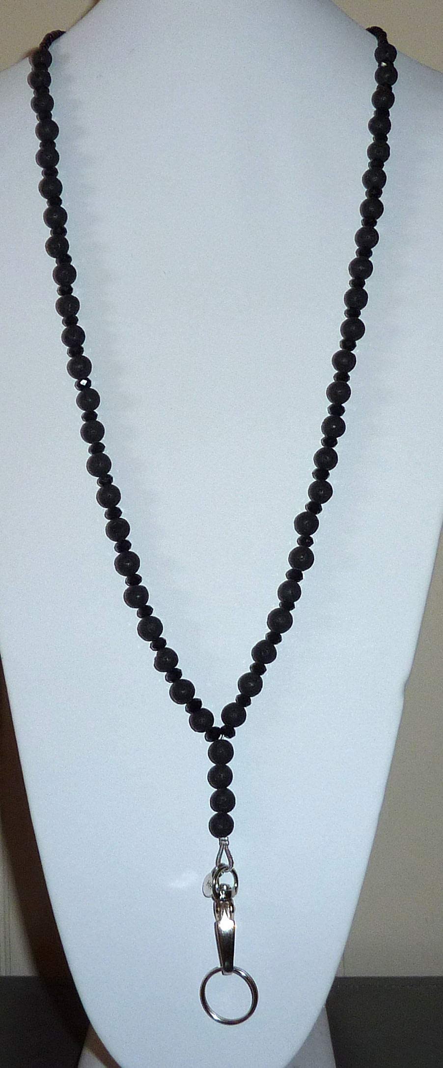 Hidden Hollow Beads id badge holder display with beaded lanyard enhancing professional style