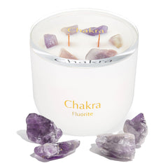 Hidden Label Healing Crystal Candle with pear-ginger crystals enhances meditation ambience.