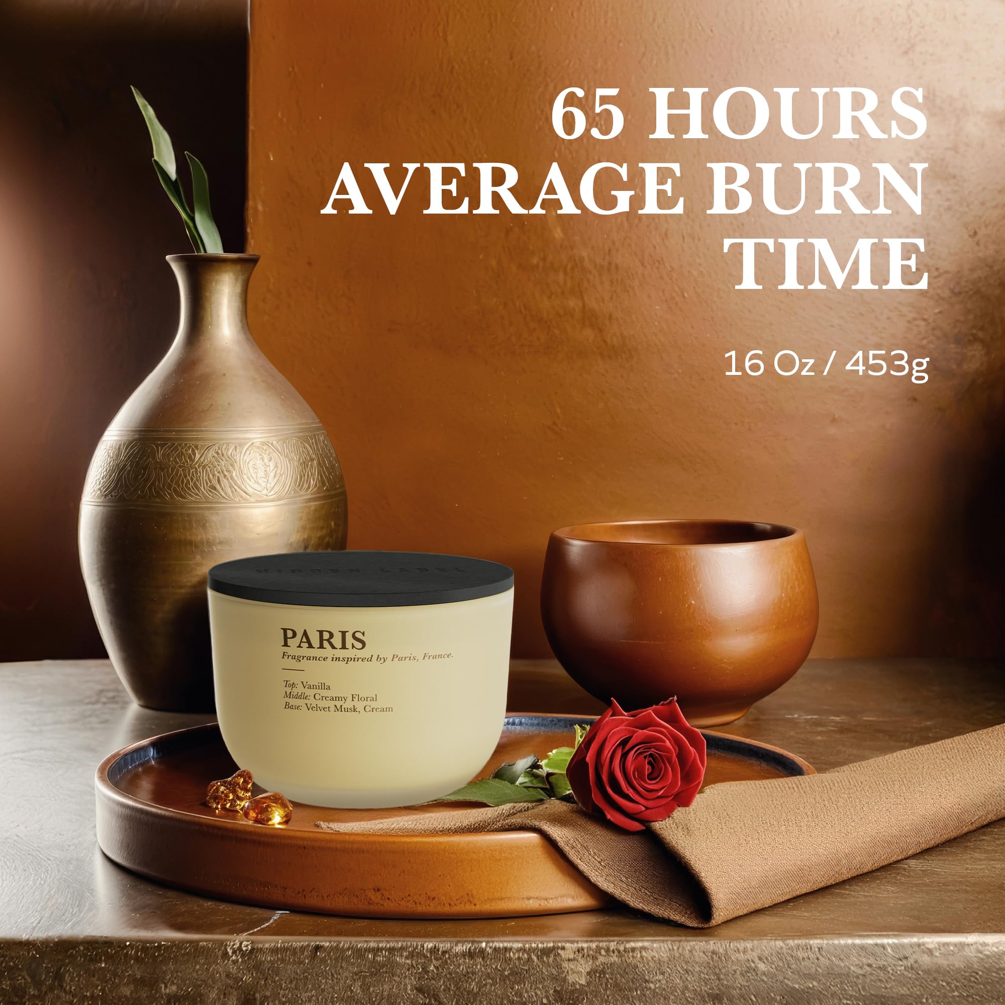 Hidden Label Vanilla Cream candle in elegant gift-ready packaging for women.