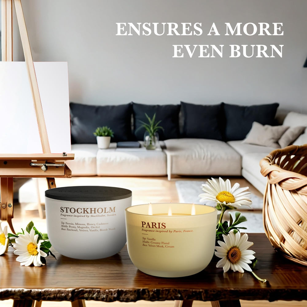 Hidden Label Vanilla Cream candle minimalist jar fits modern home decor.