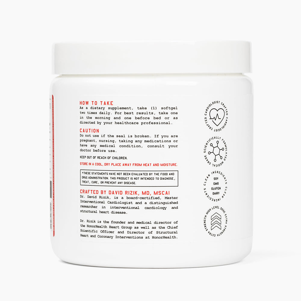 High Level CoQ10 Omega-3 softgels gluten-free packaging highlights clean-label advantage