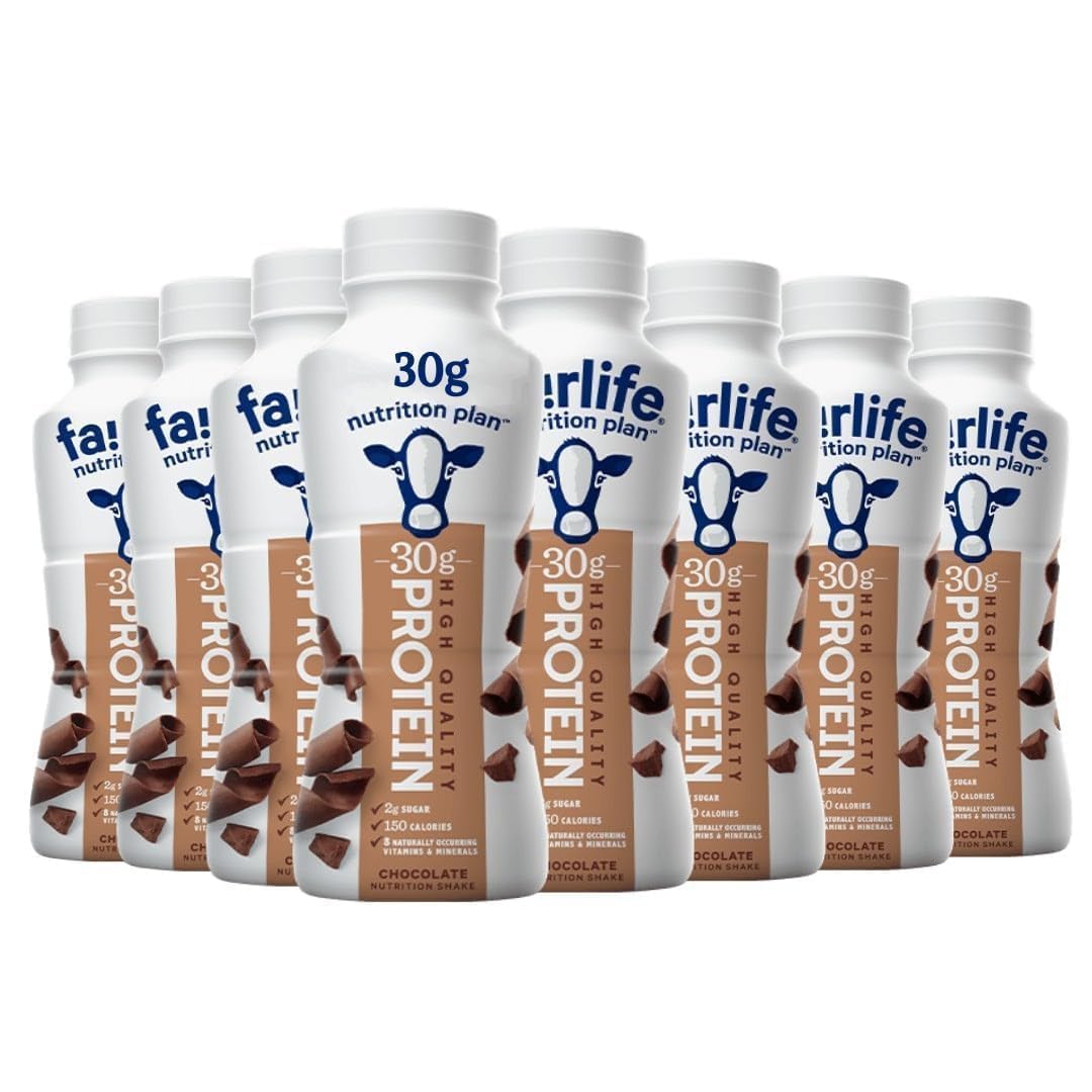 High Protein Chocolate Shake bottle pour for on-the-go nutrition.