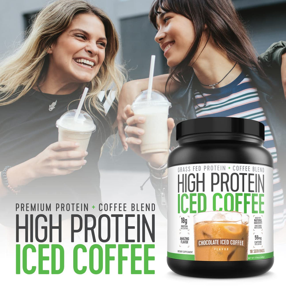 High Protein Coffee chocolate iced coffee creamy-milk shot demonstrates easy mixability.