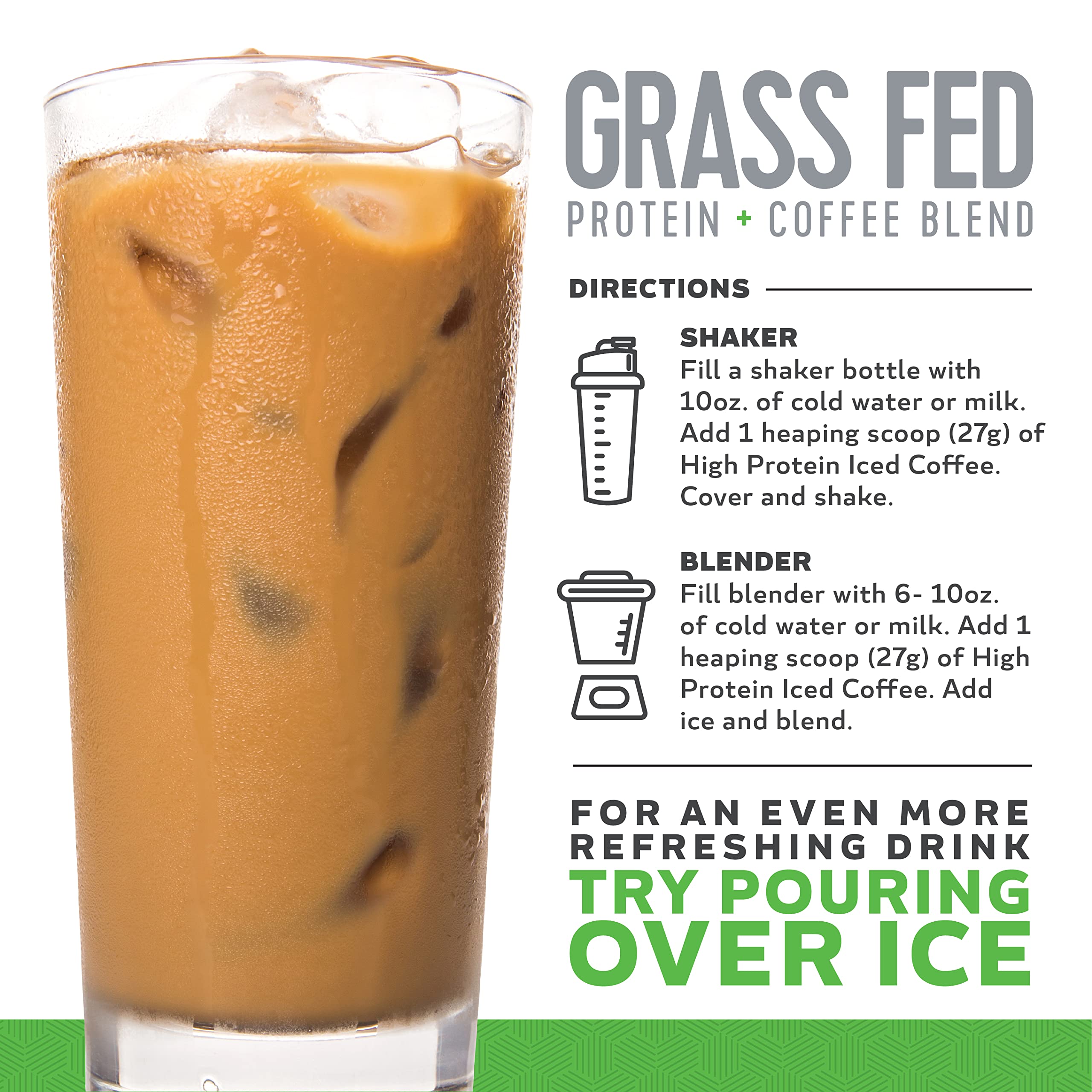 High Protein Coffee chocolate iced coffee ingredients with stevia emphasize clean sweetness.