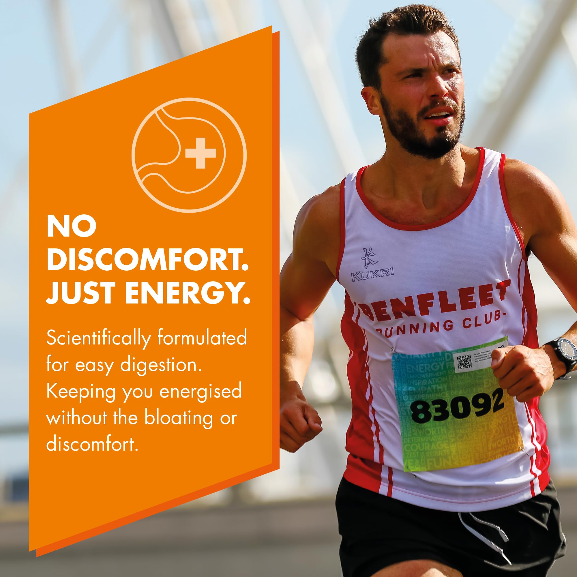 HIGH5 Energy Gel Juicy Orange 23g carbohydrate per sachet supports steady energy.