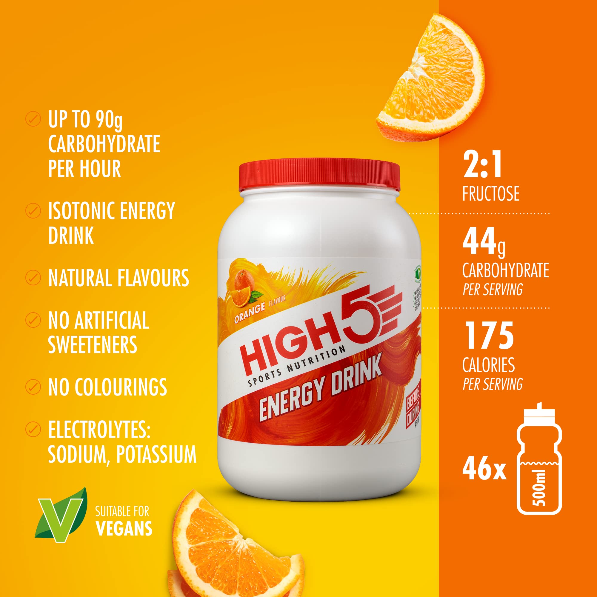 Powder dissolving in water to deliver High5 energy and hydration during training.