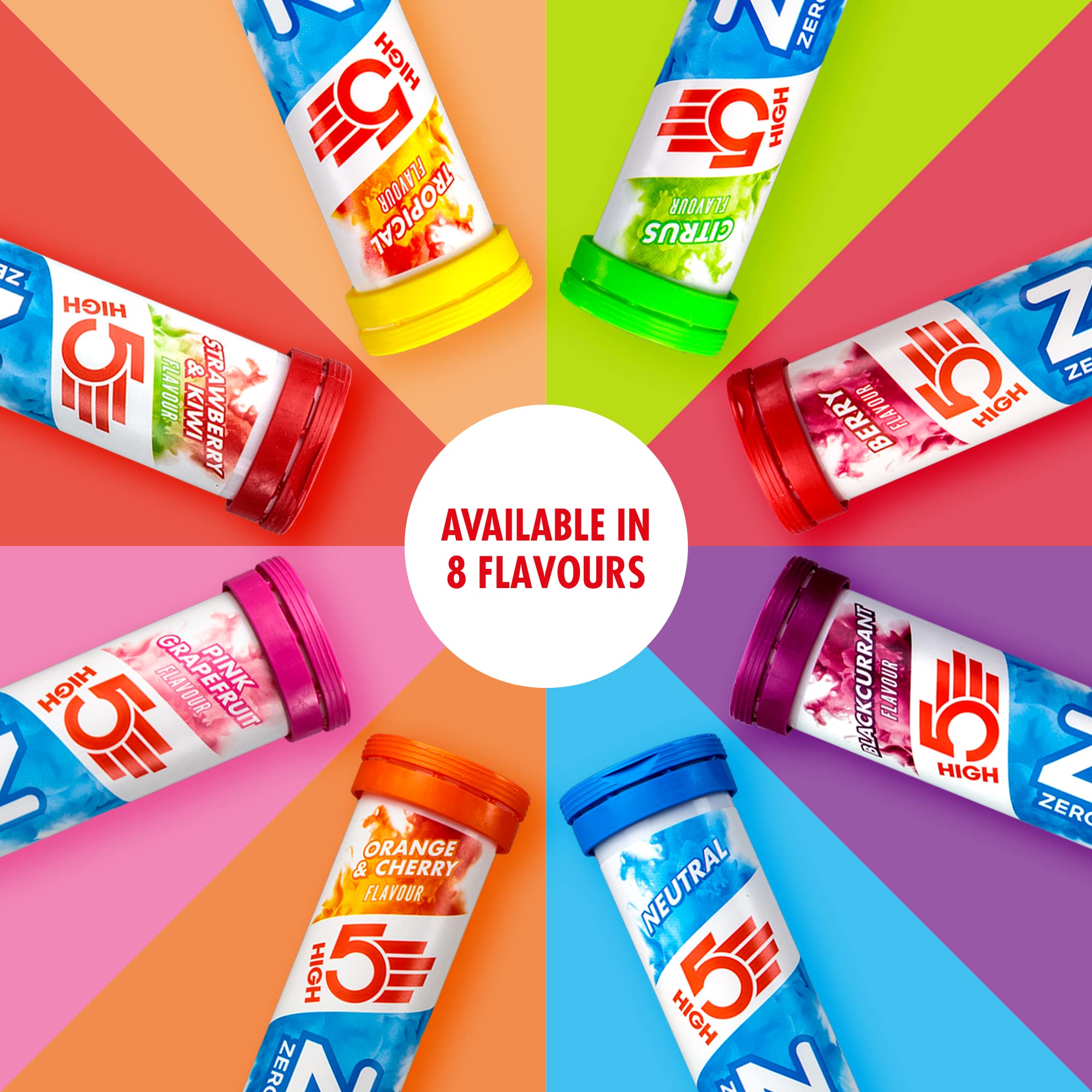 High5 Zero-Berry electrolyte drink for pre, during, or post-exercise.