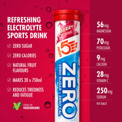 High5 Zero-Berry tube with 20 tablets for on-the-go hydration.