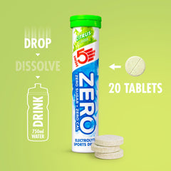 HIGH5 Zero Citrus bottle and glass ready for training hydration.