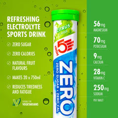 HIGH5 Zero Citrus tablets citrus-drink close-up with electrolyte-rich hydration.