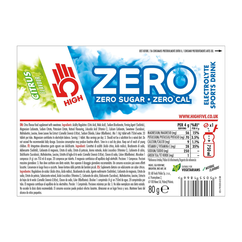 HIGH5 Zero Citrus natural flavours cater to vegan diets.