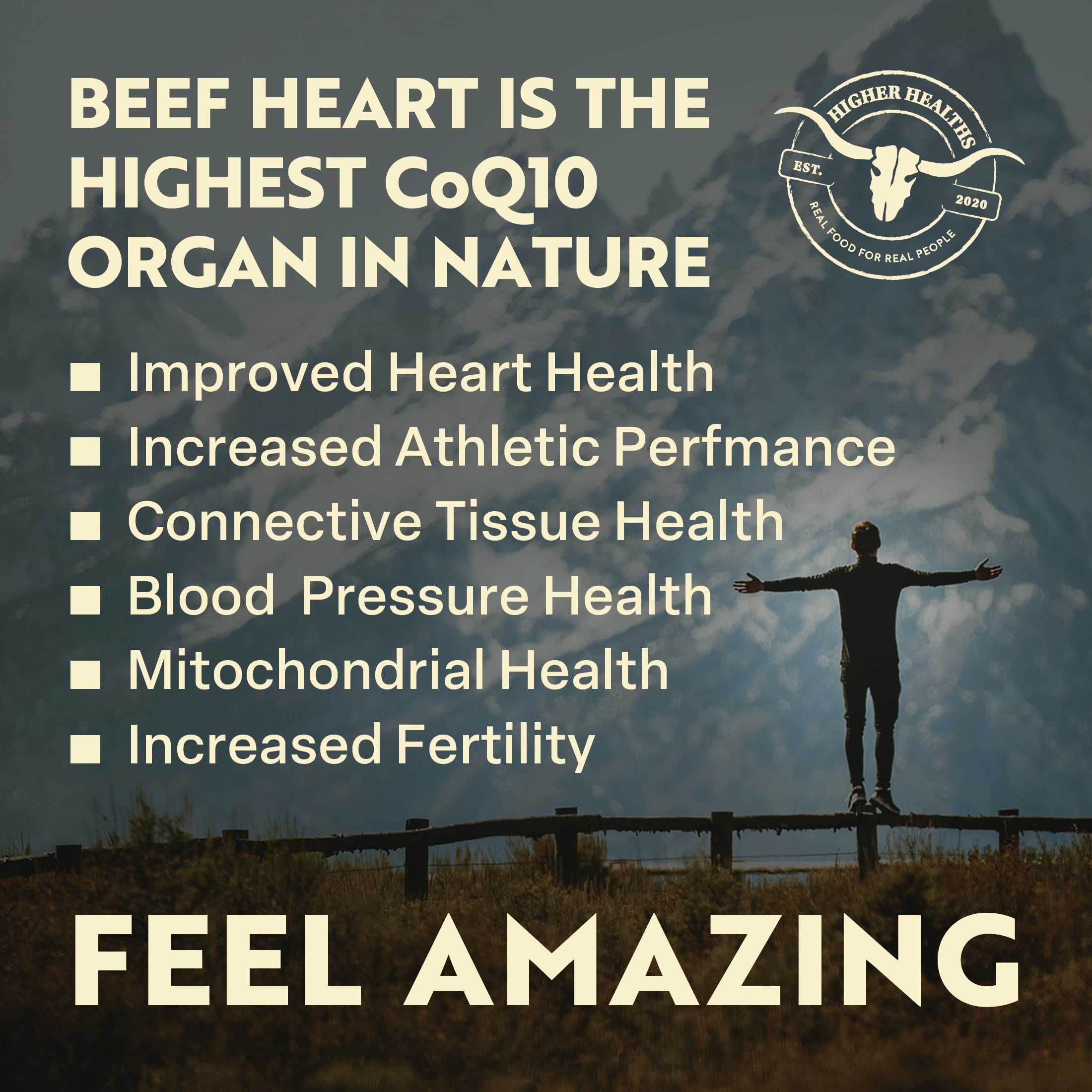 Freeze-dried beef heart capsules from Higher Healths highlight natural processing