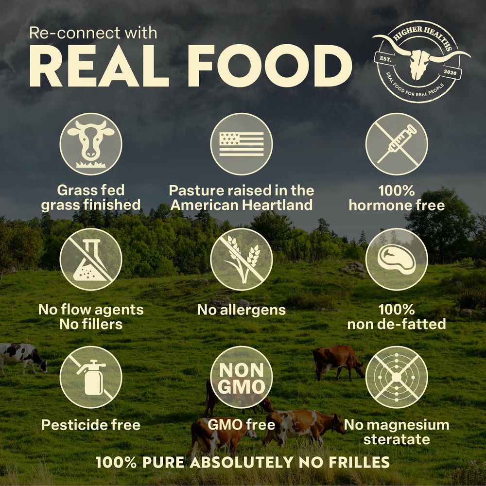 Higher Healths non-GMO ingredient list indicates a simple, nutrient-dense formula