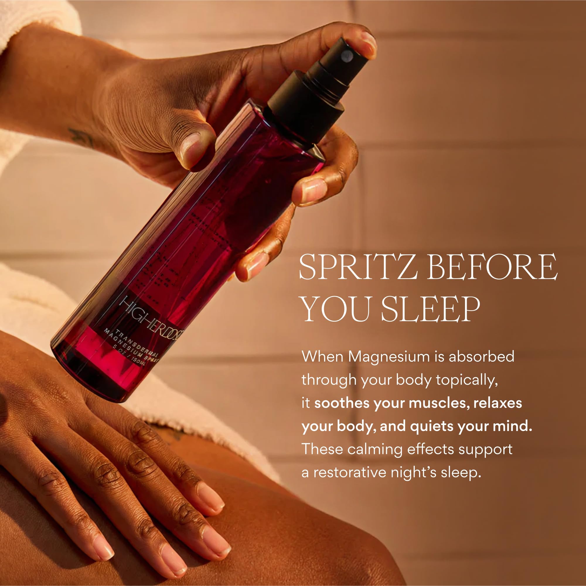 Workout recovery scene with magnesium spray for post-exercise refresh