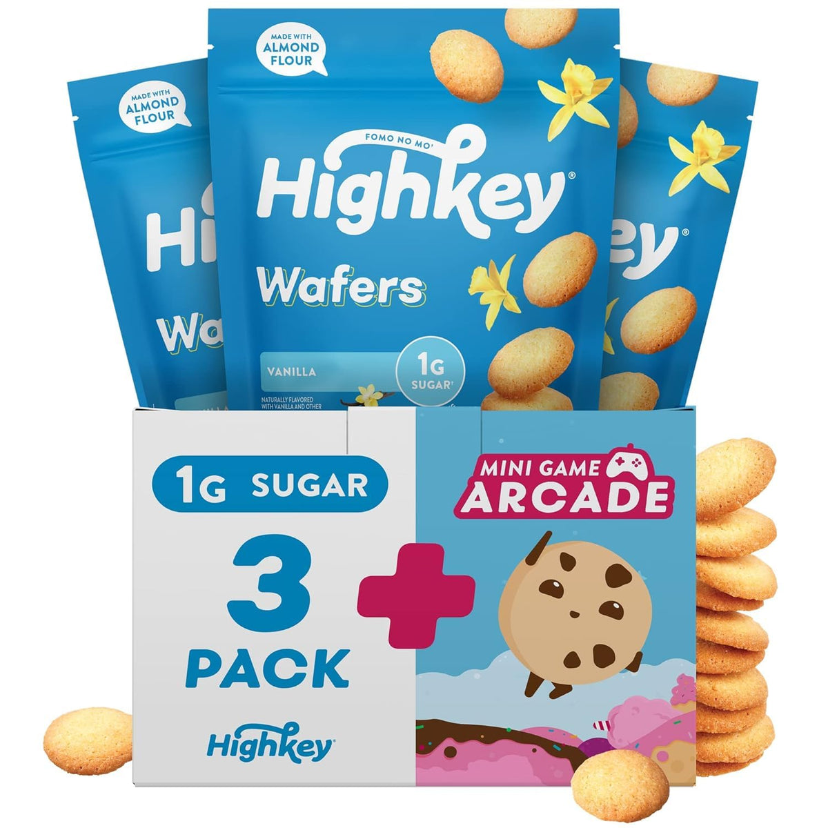 HighKey Gluten Free Vanilla Wafer Cookies pack, a keto-friendly gluten-free snack.