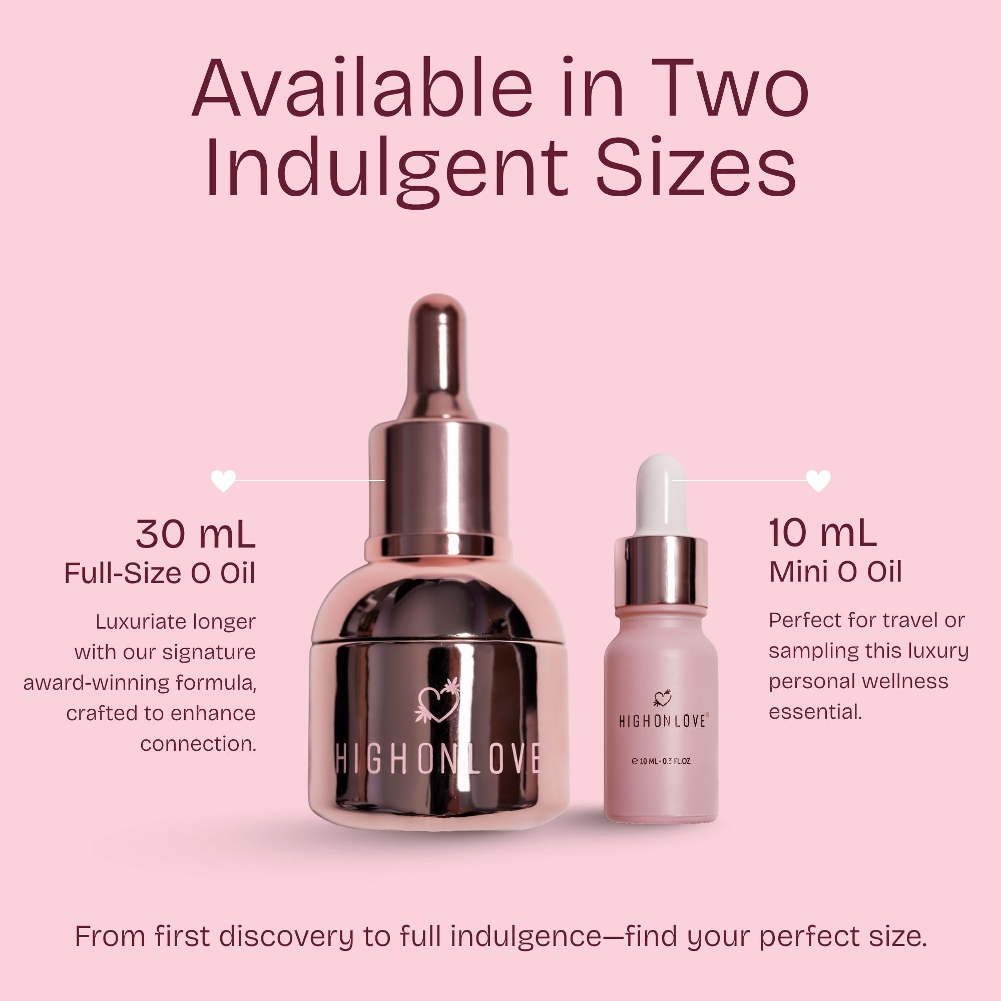 Discreetly labeled HIGHONLOVE O Oil on vanity or bedside table