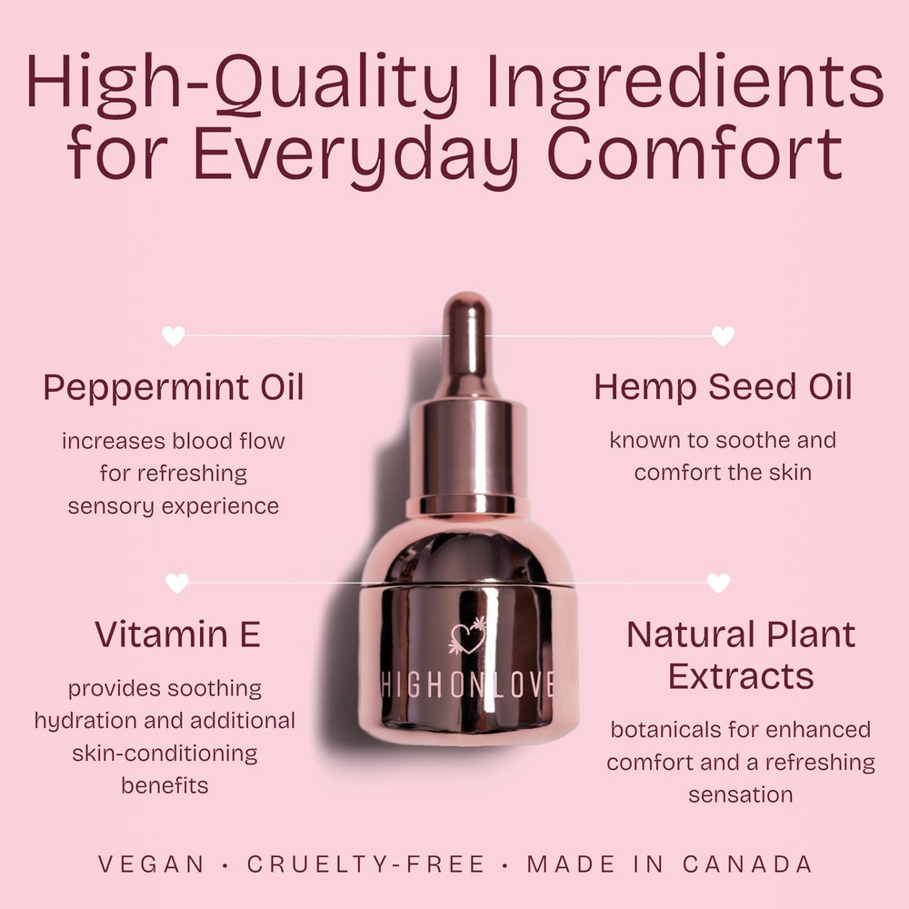 HIGHONLOVE O Oil silky texture shown for easy, comfortable application.