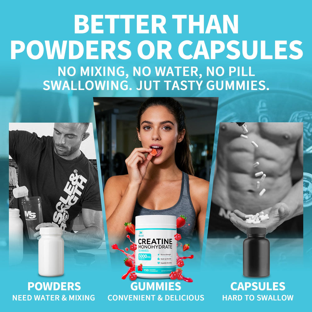 Hiiwell Creatine Monohydrate Gummies ready-to-take with resealable lid.