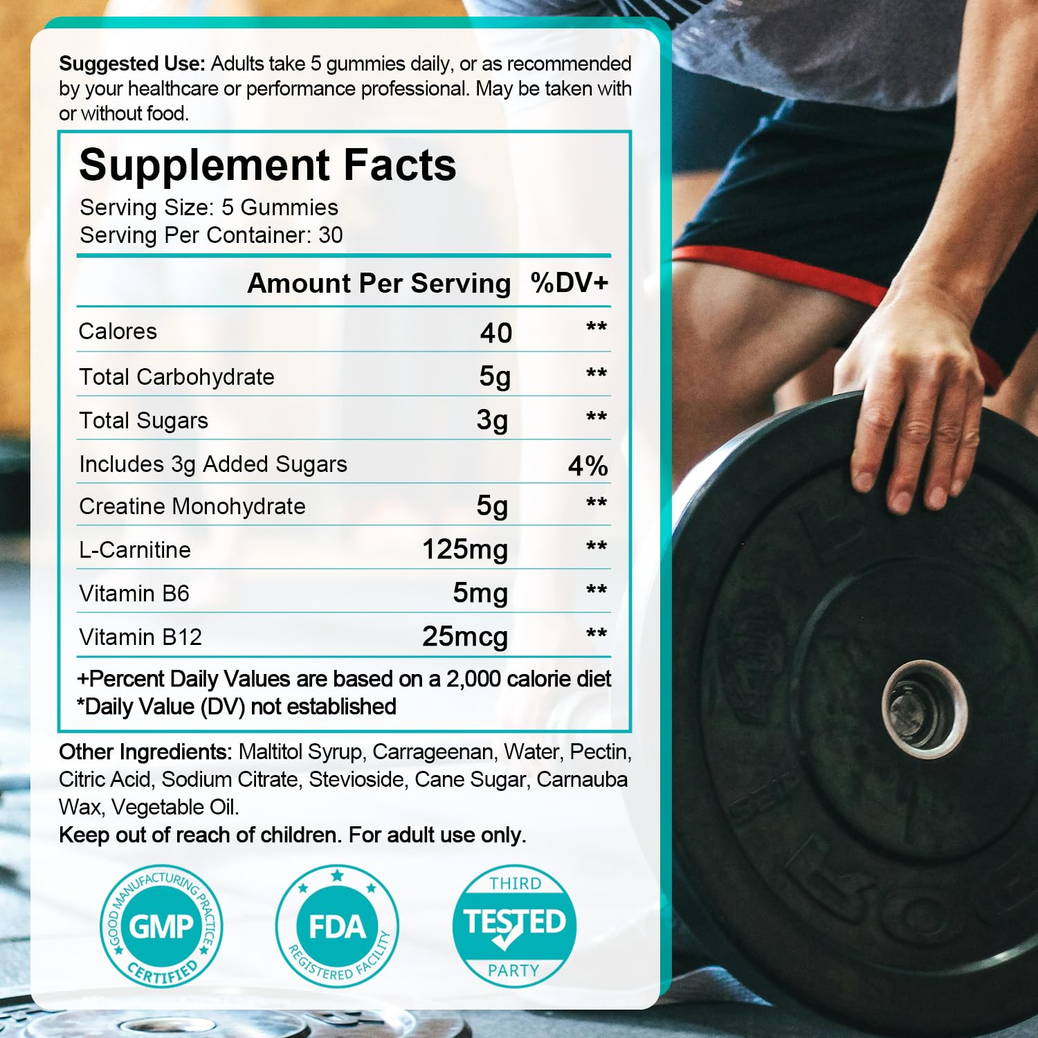 Hiiwell Creatine Monohydrate Gummies vegan packaging emphasizes dietary flexibility.