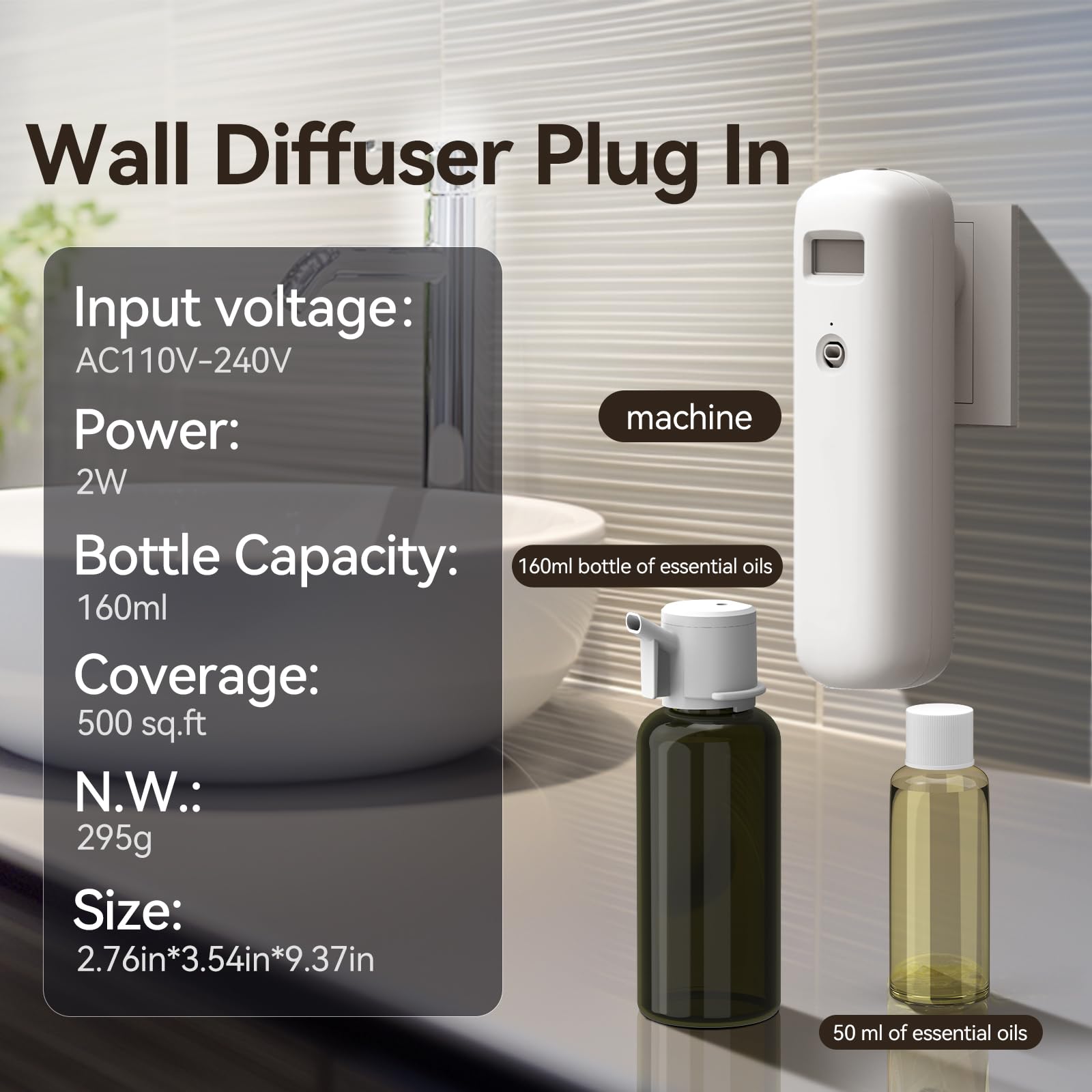Hijoc diffuser includes 50ml essential oil for immediate use