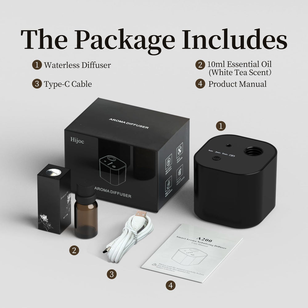 Covers up to 100m³ for room-wide scent diffusion with Hijoc diffuser.