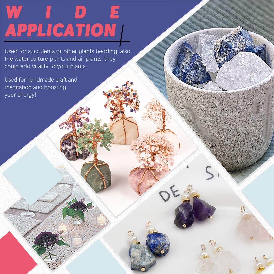 Hilitchi blue-vein rough stone provides natural texture for home decor.