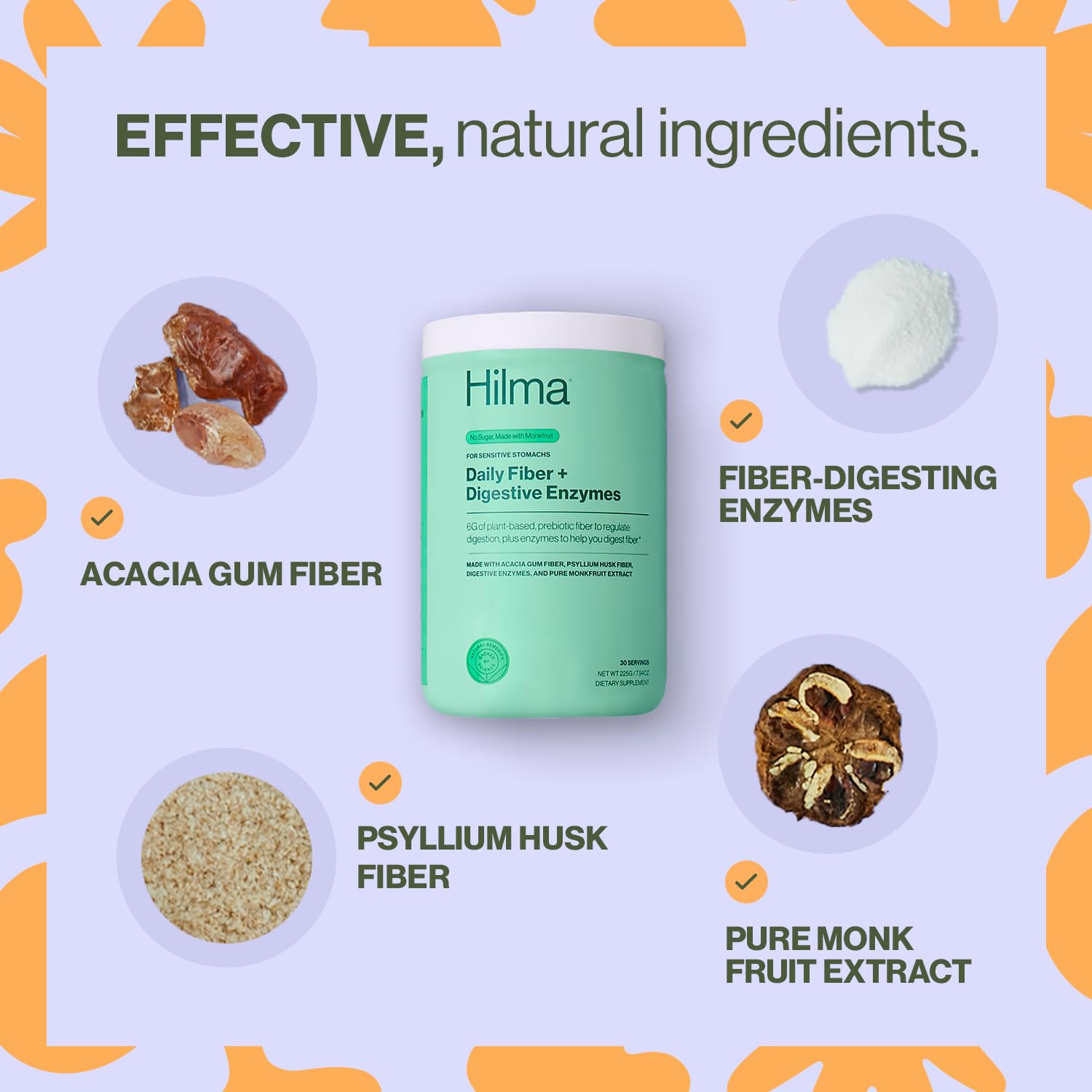 Hilma Daily Fiber mix into water for convenient daily fiber support