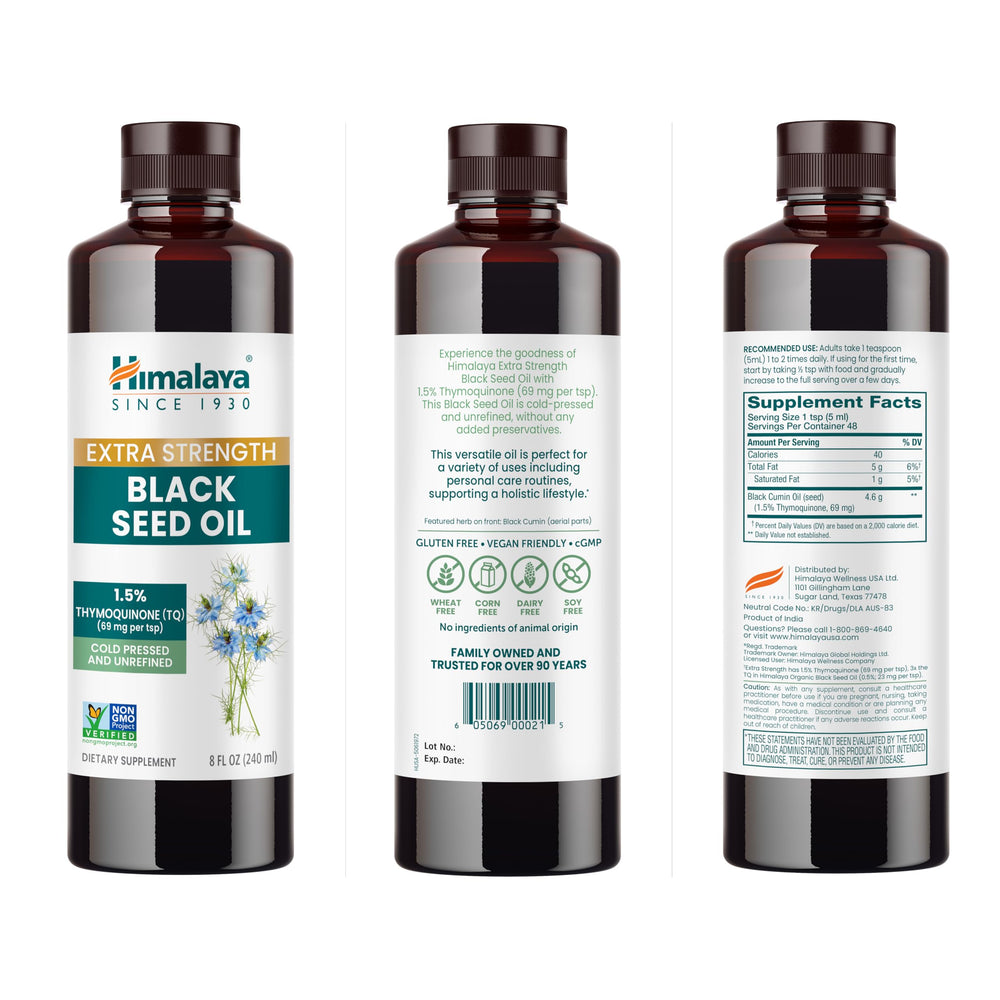 Himalaya amber glass bottle emphasizing premium packaging and oil stability.