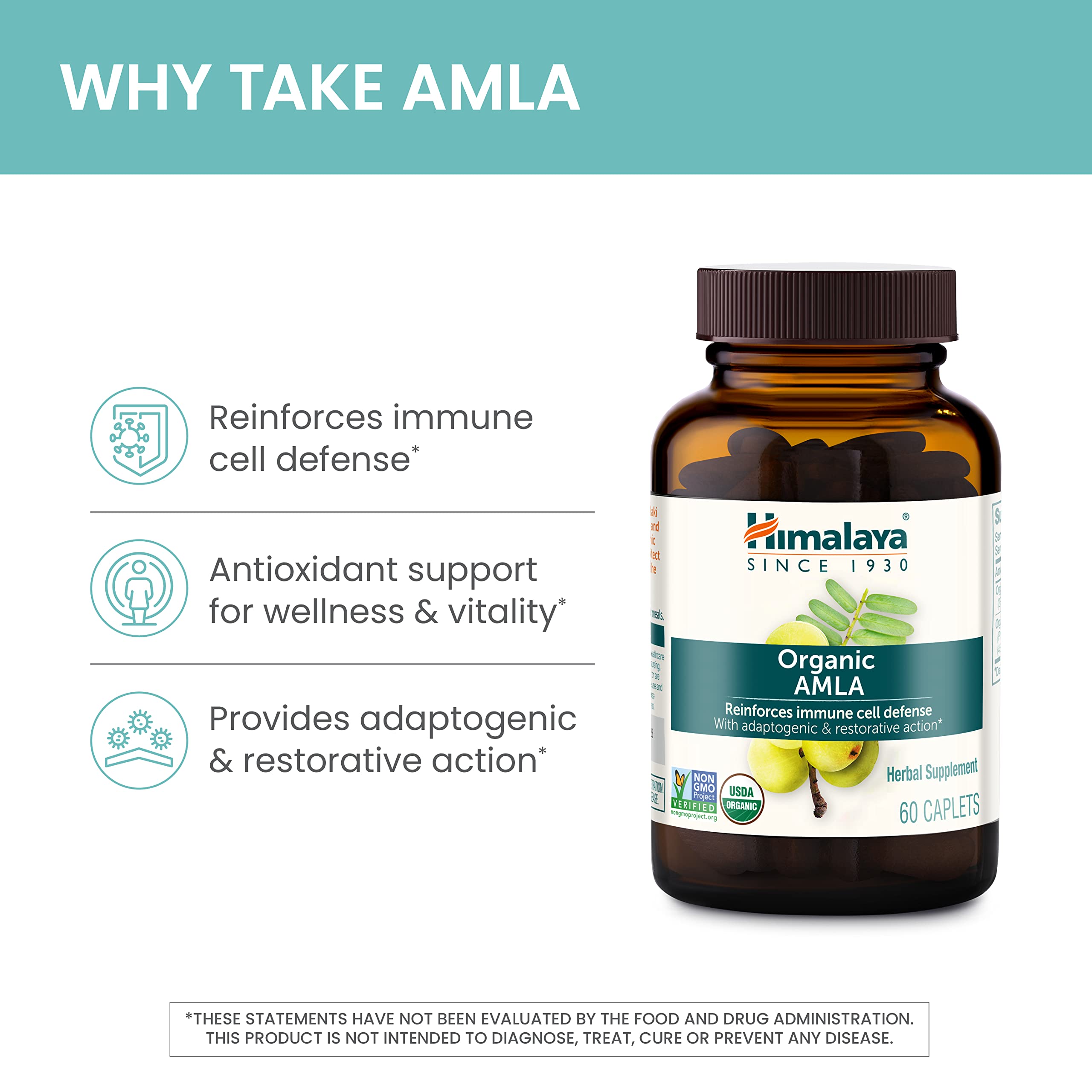 Himalaya Amla stem powder and fruit extract blend for potency.
