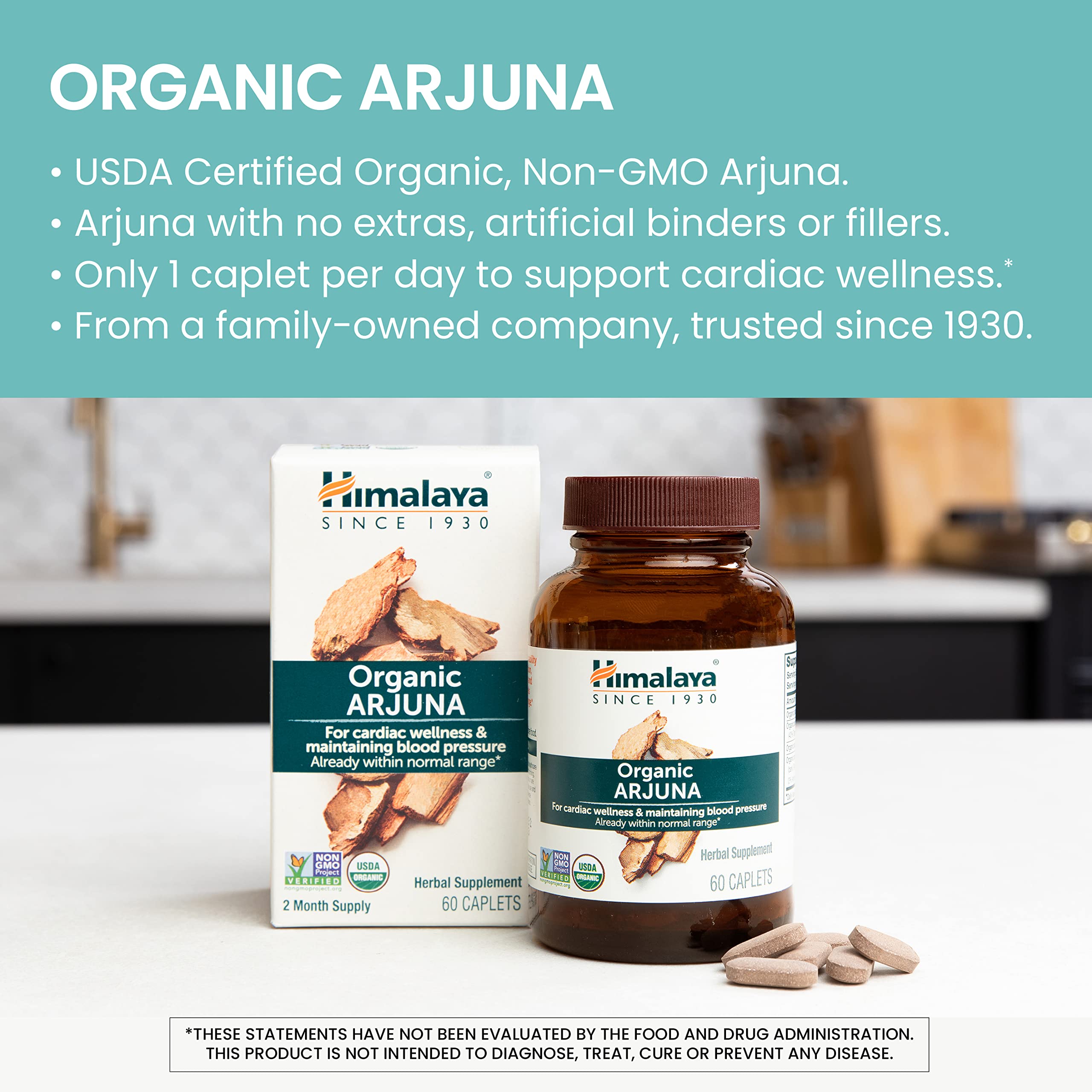 Himalaya Arjuna capsules ready for daily heart health support.