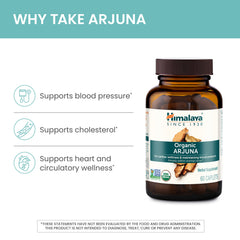 Himalaya Arjuna packaging box highlights pack of two bottles.