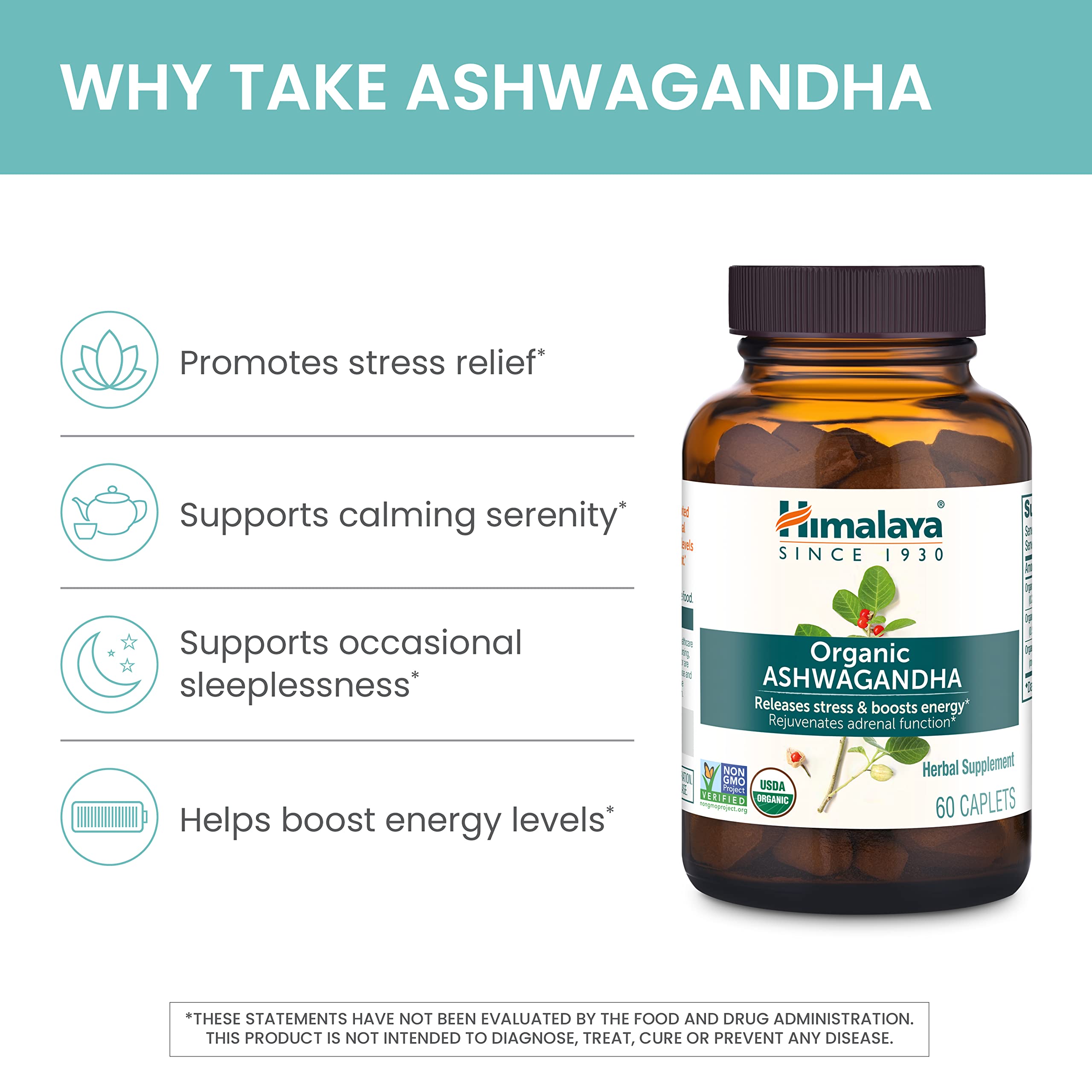 Himalaya capsules close-up illustrates gluten-free, non-GMO formulation.