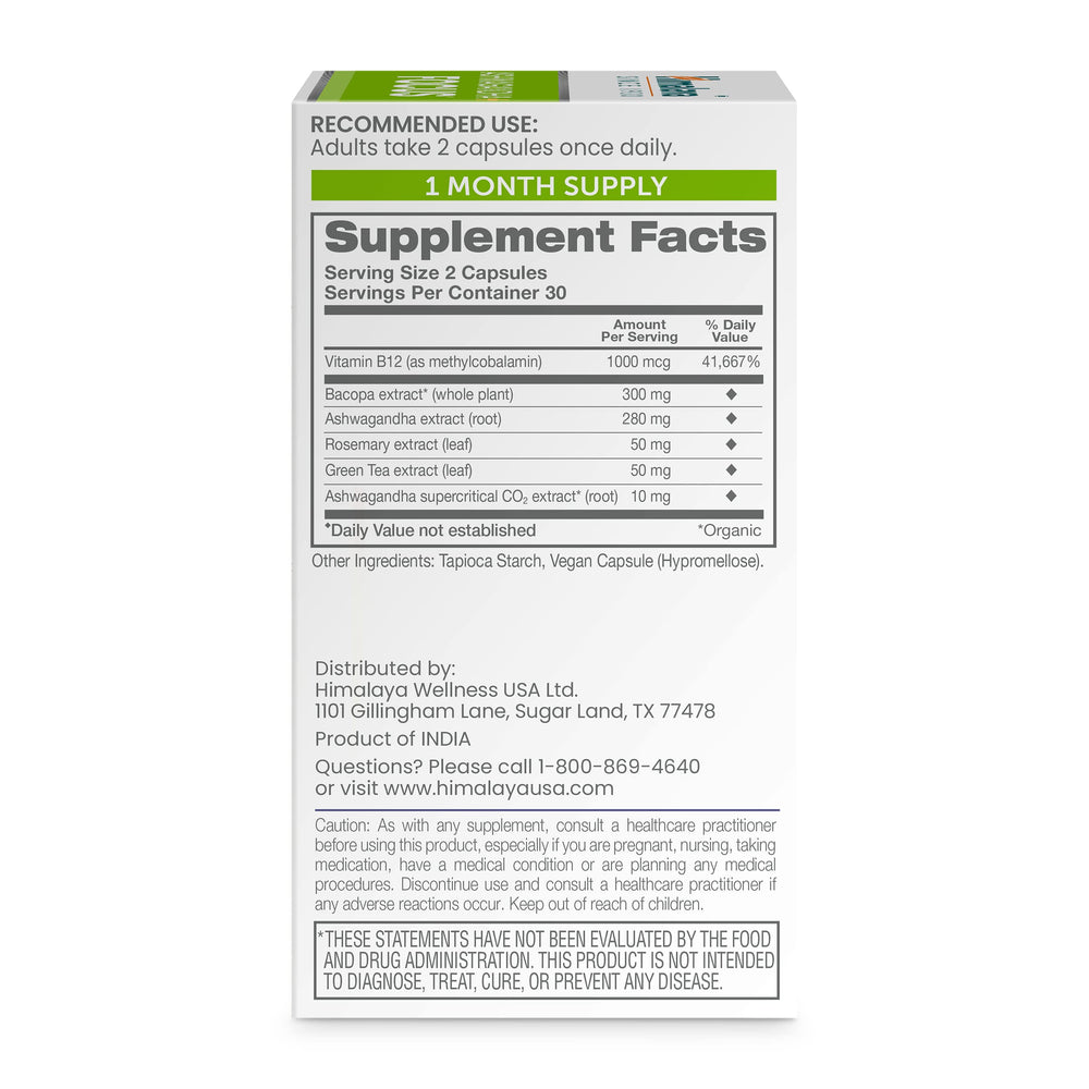 Himalaya Ashwagandha Focus caplets arranged for mindful study sessions.